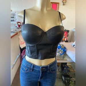 Rue21 Black Faux Leather Top